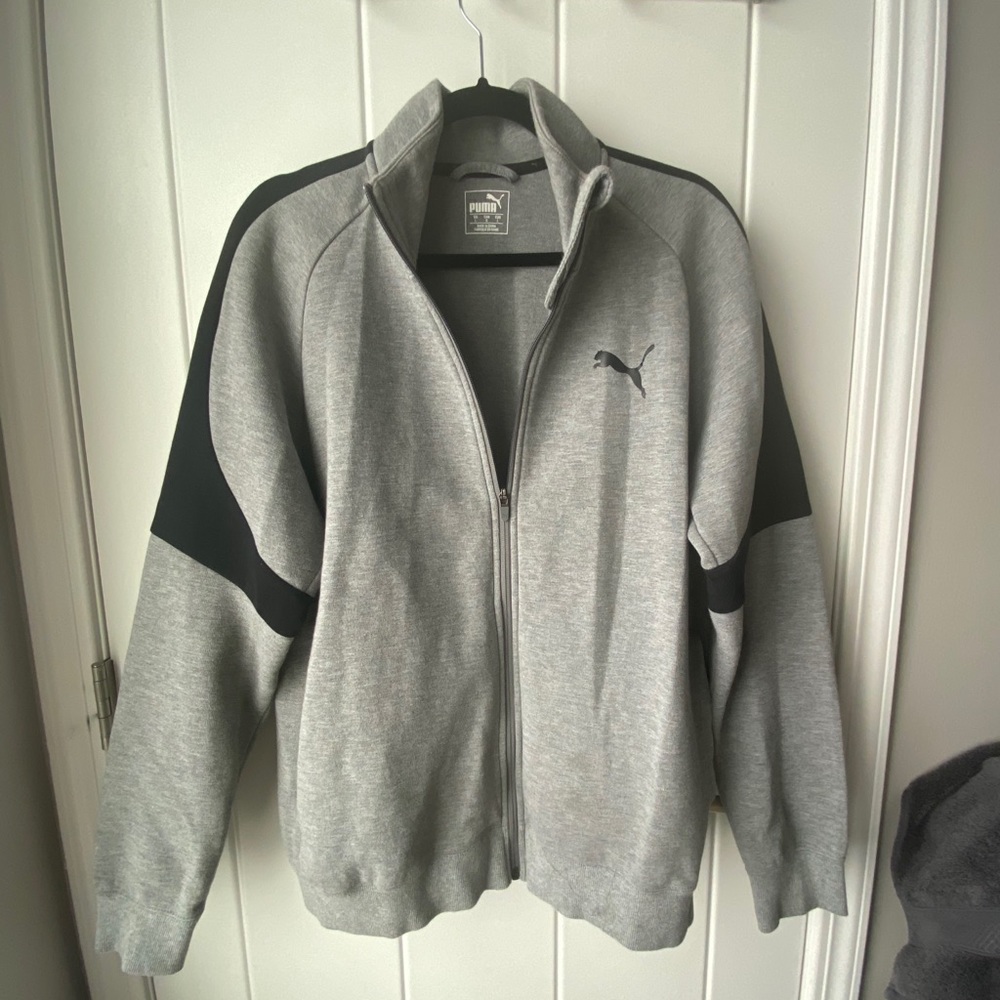 Gray and black Puma zip up